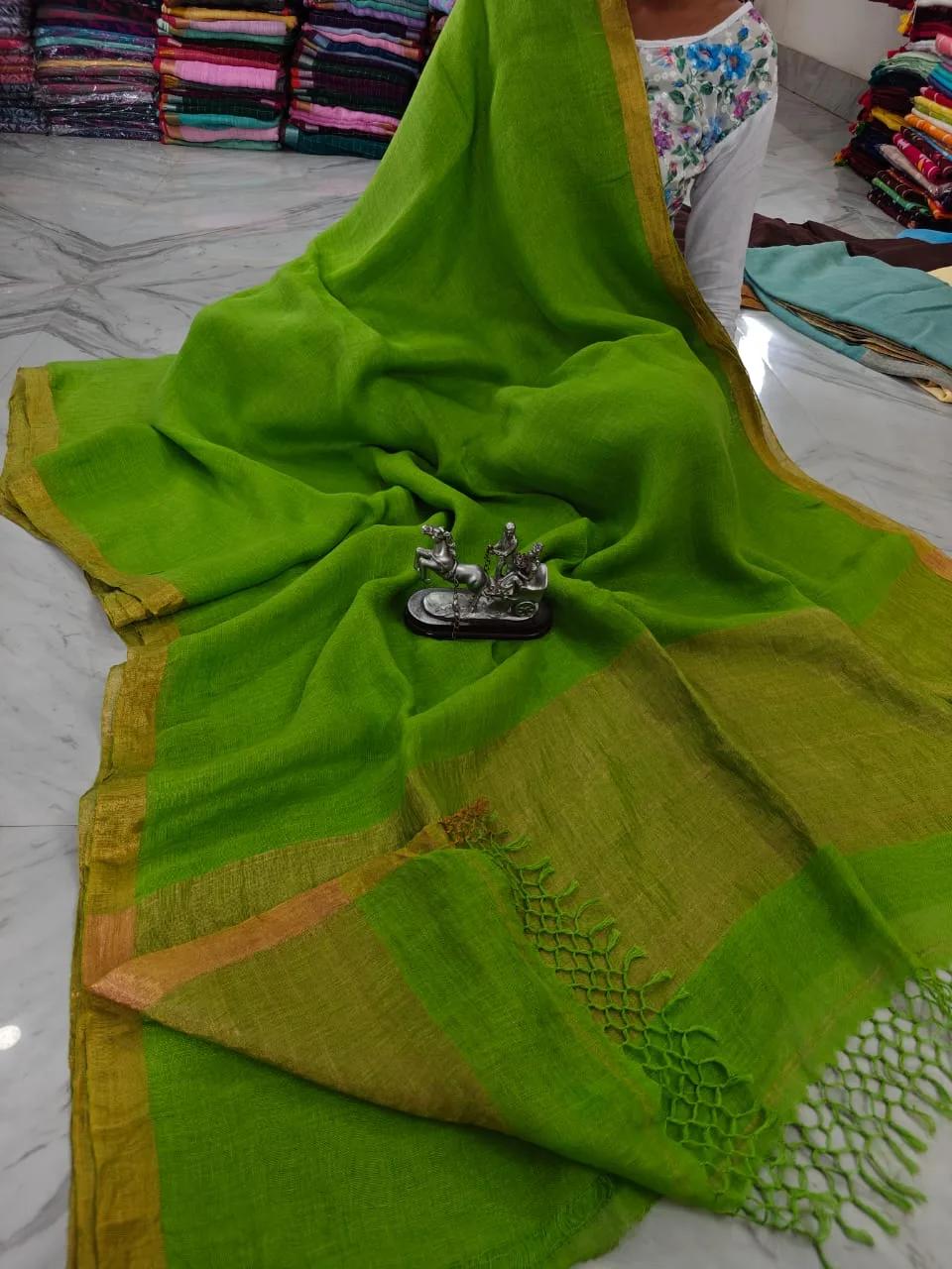 Linen with gold zari
