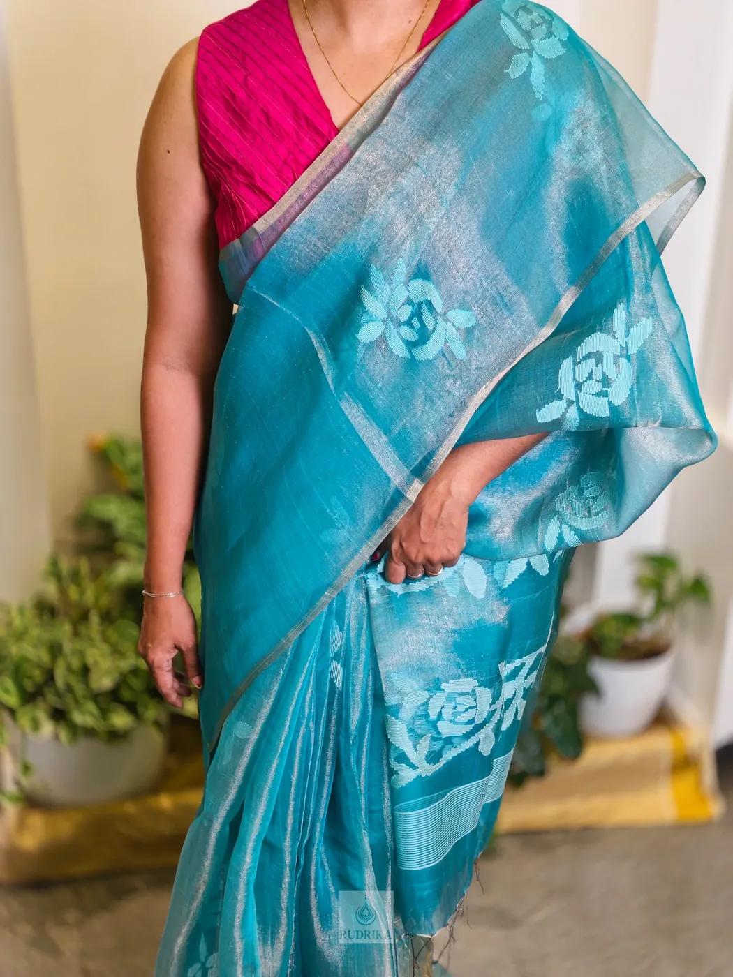 Jamdani Muslin-Tissue Silk Saree
